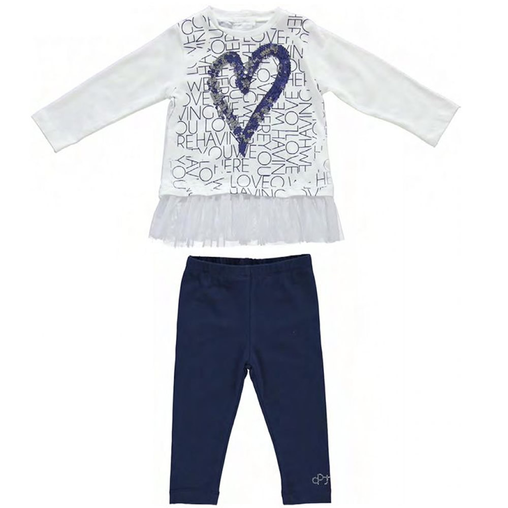 Completo maxi maglia leggings 5u241 neonata dodipetto - blu