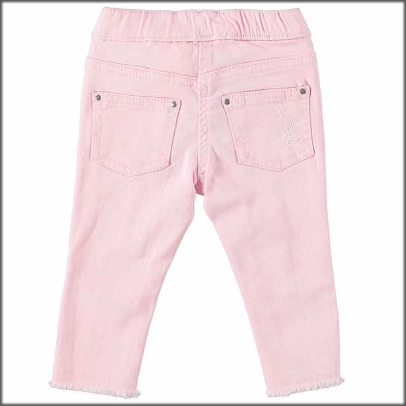 Pantalone lungo denim 4w342 bambina ido - rosa
