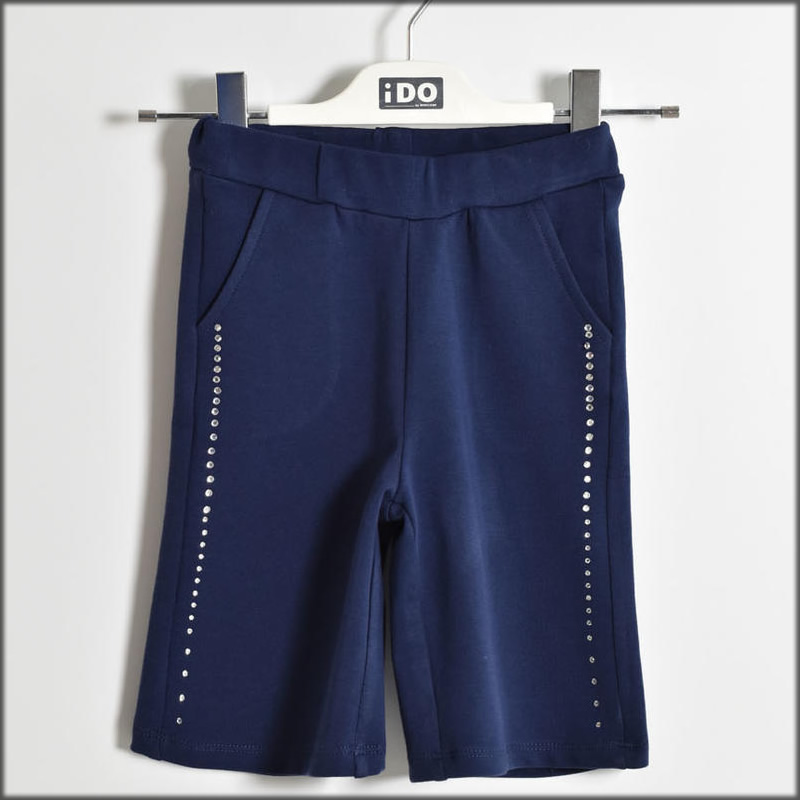 Pantalone corto in maglia 4w347 bambina ido - navy