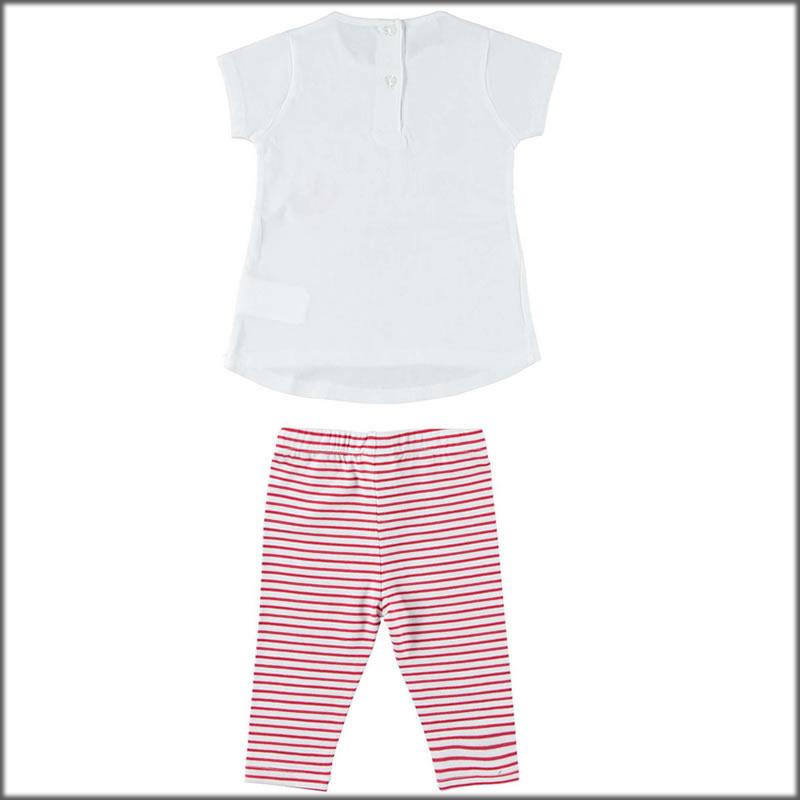 Completo maxi maglia e leggings 4w790 best price neonata ido - bianco rosso