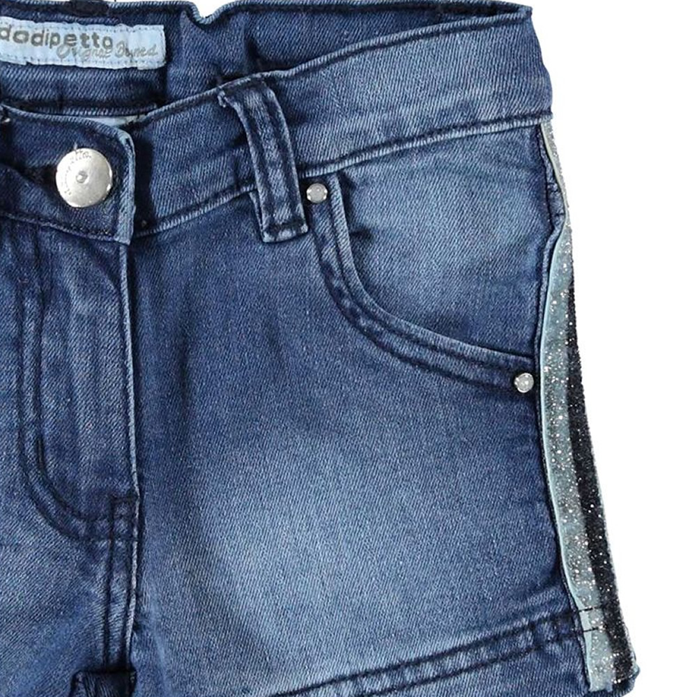 Short di jeans 5w614 bande laterali bambina dodipetto - jeans