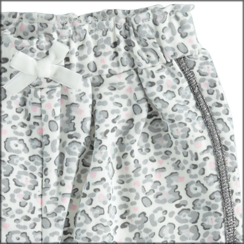 Pantalone lungo con banda laterale 2k135 neonata mignolo - panna grigio