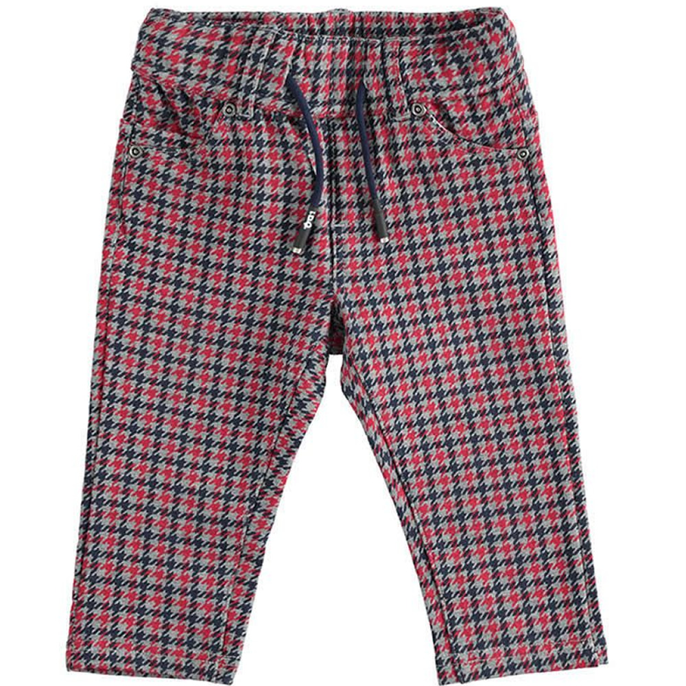 Pantalone elegante di felpa 4k561 bambino ido - grigio rosso