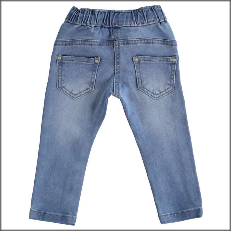 Pantalone lungo stone washed chiaro 4j333 bambina ido - jeans