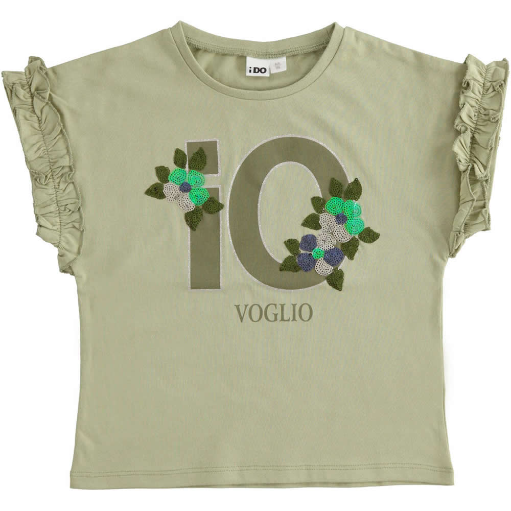 T-shirt manica corta 4.2557 bambina ido verde militare