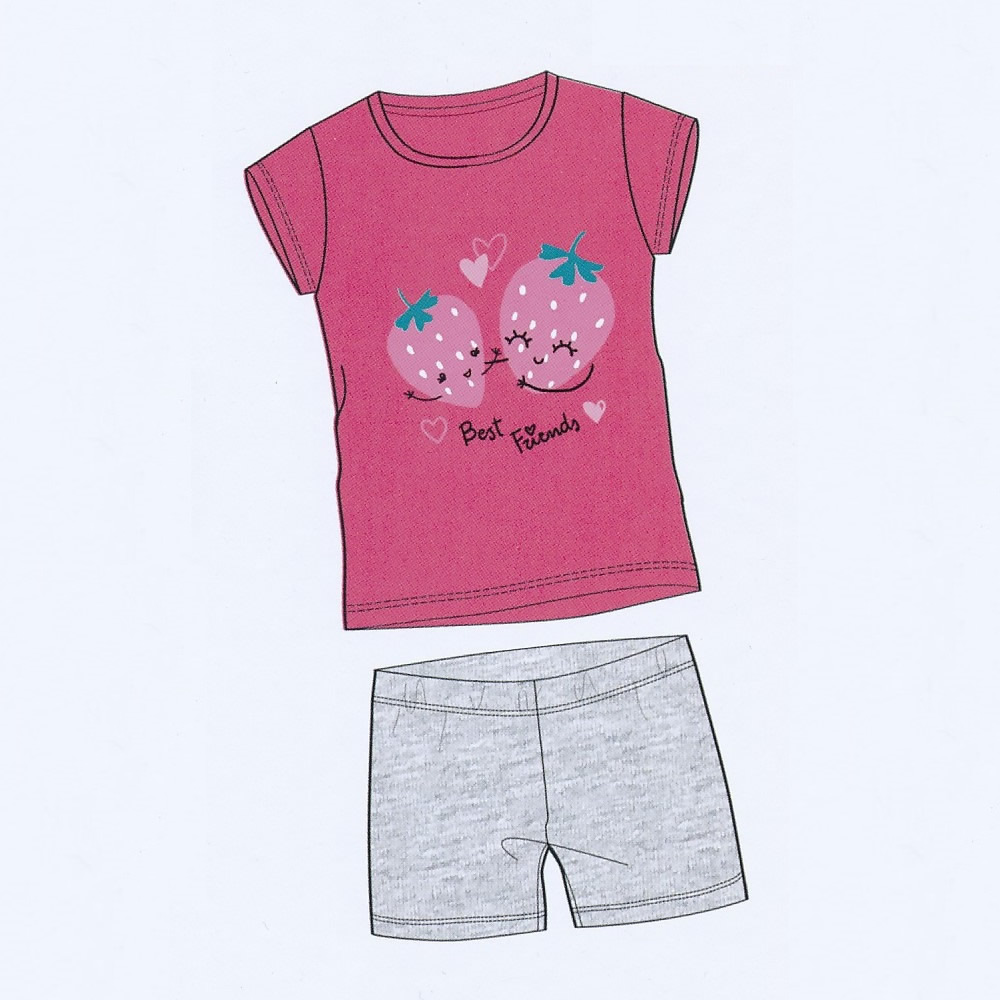 Completo t-shirt e pantaloncino gp2018 per bambina il granchietto lampone