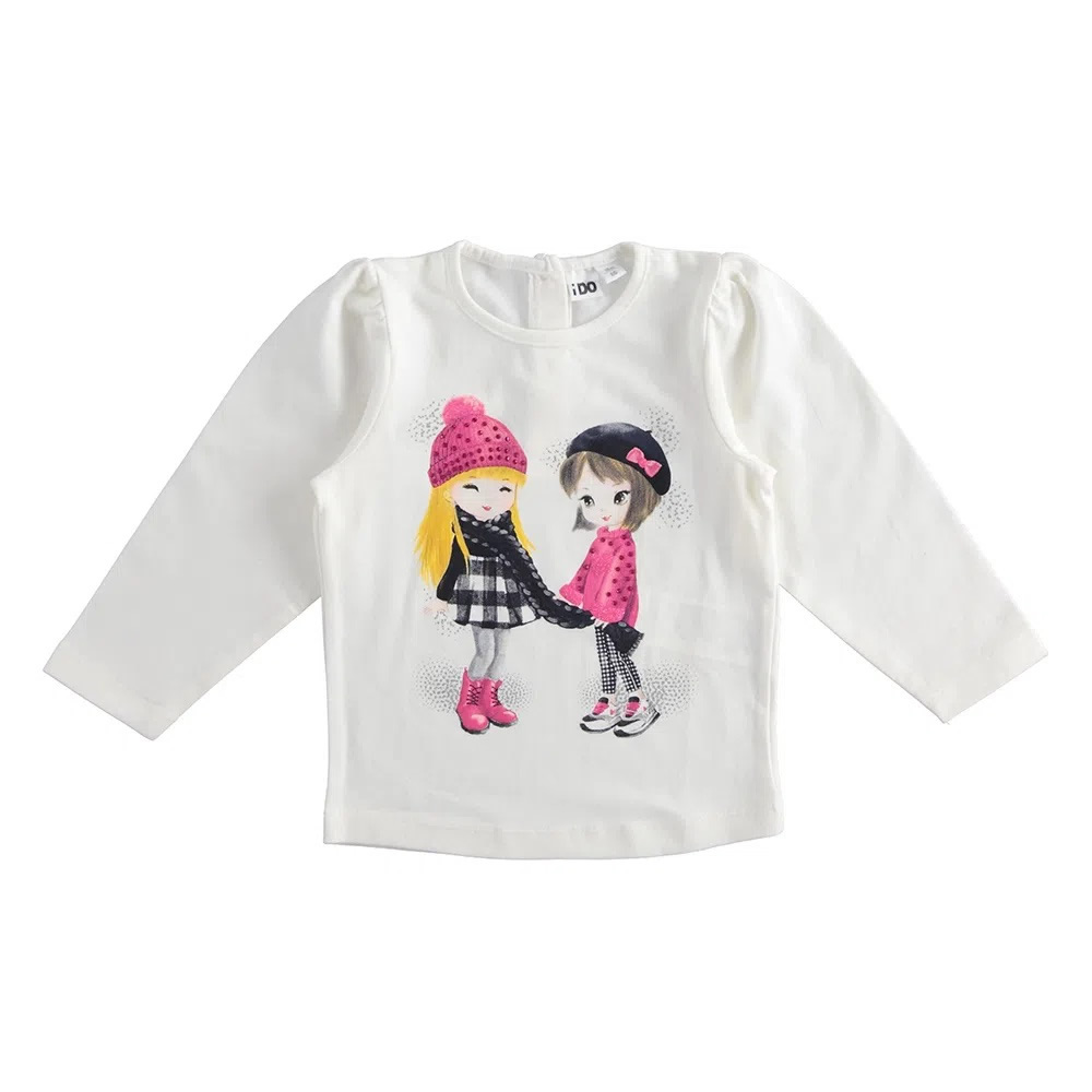 T-shirt manica lunga caldo cotone 4.3625 bambina ido panna