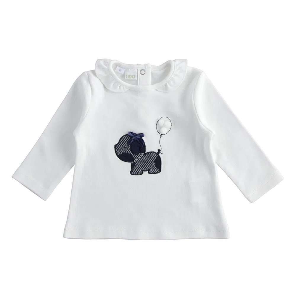 T-shirt manica lunga caldo cotone 4.3233 neonata ido mini panna