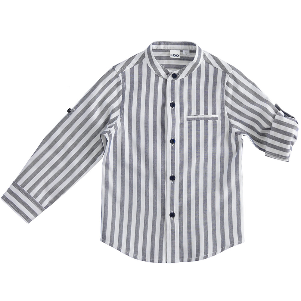 Camicia rigata 4.4201 fresco cotone per bambino ido navy