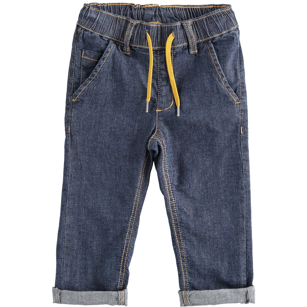 Jeans tutto elastico senza bottone 4.4244 per bambino ido blu