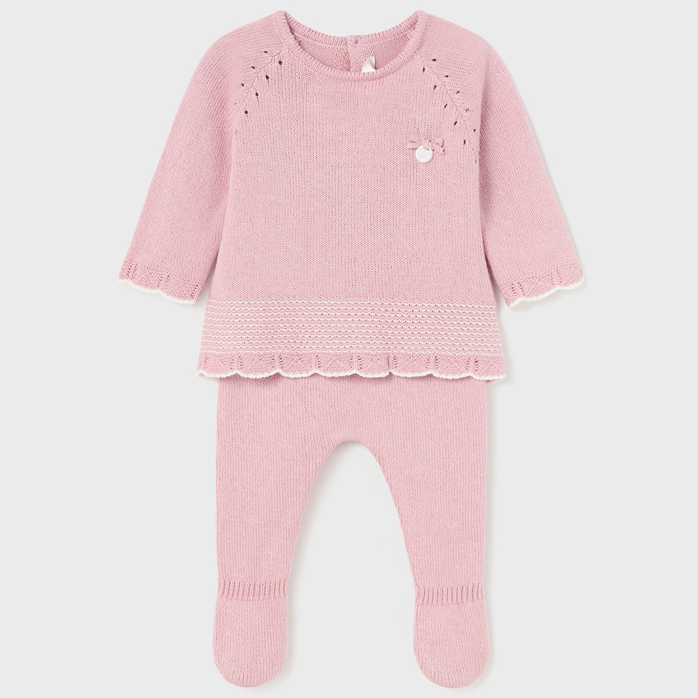 Completo neonata 1504 con ghettine in maglia mayoral rosa