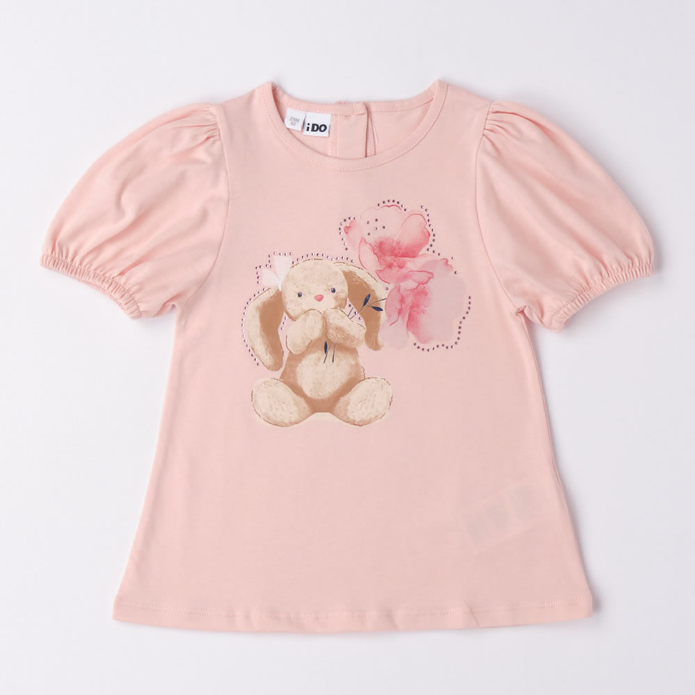 T-shirt con maniche palloncino 4.6744 bambina ido rosa chiaro
