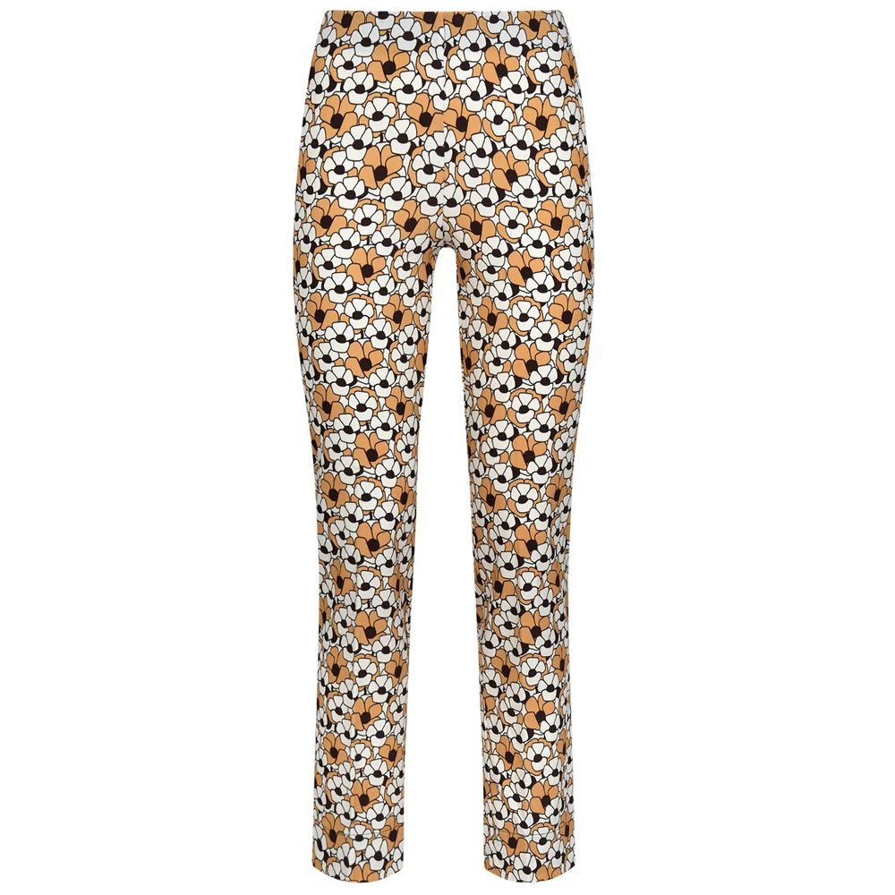 Pantalone donna dg52py capri fantasia fiori ragno mimosa