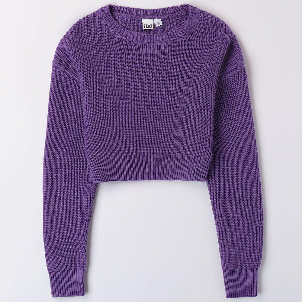 Maglione girocollo di cotone 4.8481 ragazza ido violet