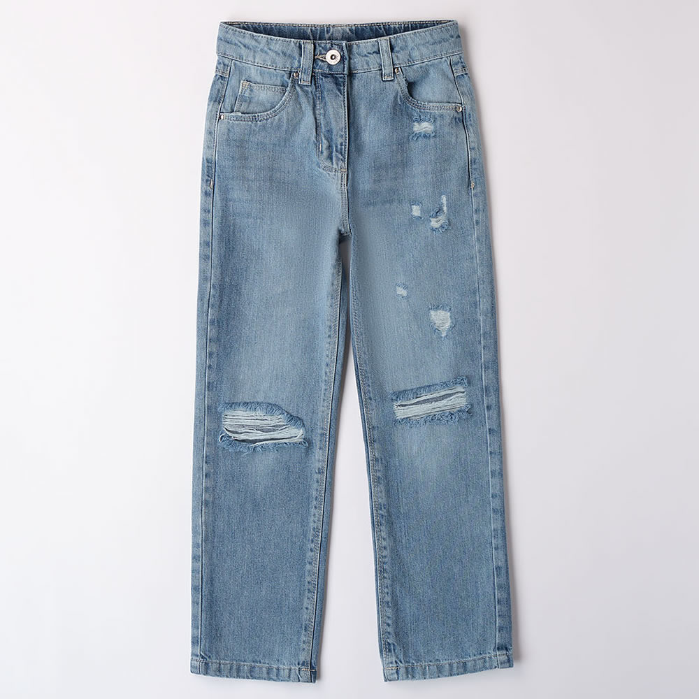 Jeans per ragazza con vita regolabile 4.8525 ido denim chiaro