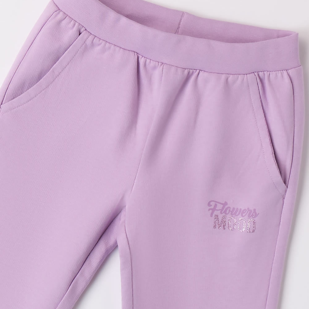 Pantalone sportivo di cotone con polso 4.8016 bambina ido lilla