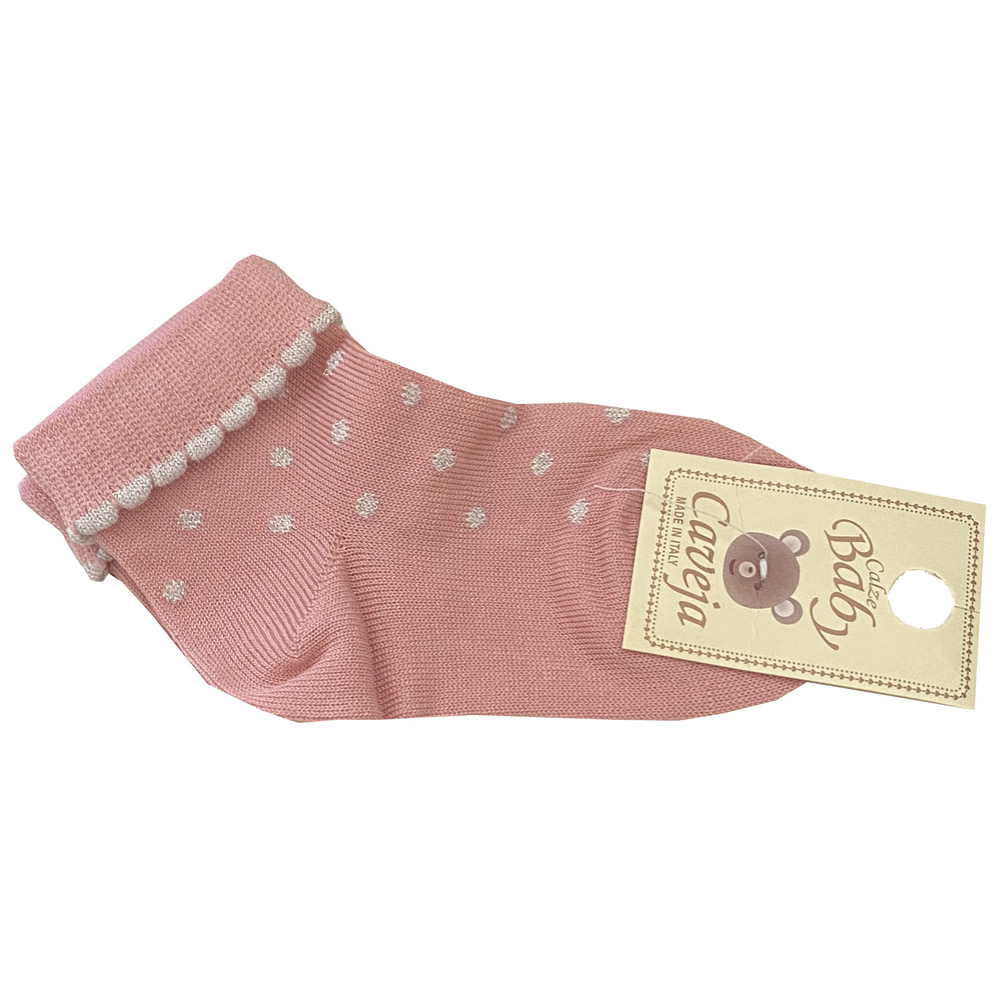Calzino di cotone c538 neonata calzificio caveja rosa