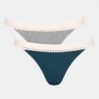 SLOGGI GO RIBBED TANGA BIPACK BLUE & GREY COMBINATION