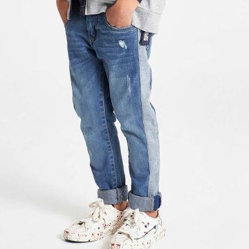 JEANS LUNGO STONE WASHED 4W417 RAGAZZO IDO