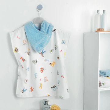 ACCAPPATOIO PONCHO ALFABETO COTONE IDROFILO TRUDI