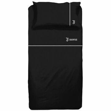 COMPLETO LETTO NERO RICAMATO PRODOTTO UFFICIALE JUVENTUS F.C