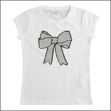 T-SHIRT MANICA CORTA CON PAILLETTES 5J405 BAMBINA DODIPETTO