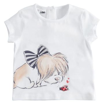 T-SHIRT MANICA CORTA 4.4746 IN COTONE PER BAMBINA IDO