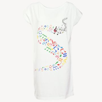 MAXI T-SHIRT MANICA CORTA TEMA MUSICA KT49 DONNA SIèLEI