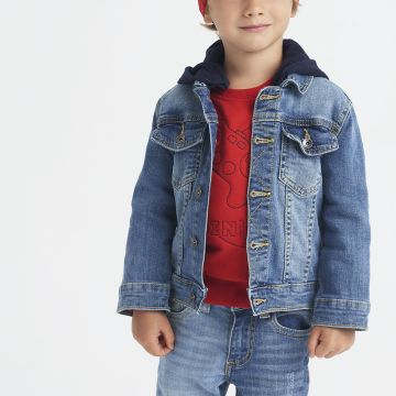 GIUBBINO DI JEANS CON CAPPUCCIO REMOIBILE 4.4253 BAMBINO IDO