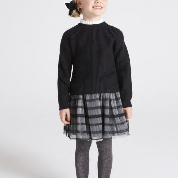 ABITO DA BAMBINA TRICOT E TULLE 4955 MAYORAL