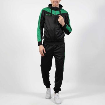 TUTA TRIACETATO ROMA TT013 NERO VERDE CON CAPPUCCIO GIVOVA