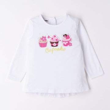 MAGLIA MANICA LUNGA DI COTONE 4.6032 PER BAMBINA IDO