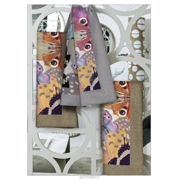 SET TRE CANOVACCI BUTTERFLY 50*70CM BORBONESE HOME