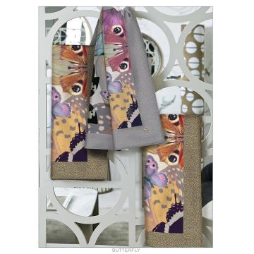 SET TRE CANOVACCI BUTTERFLY 50*70CM BORBONESE HOME