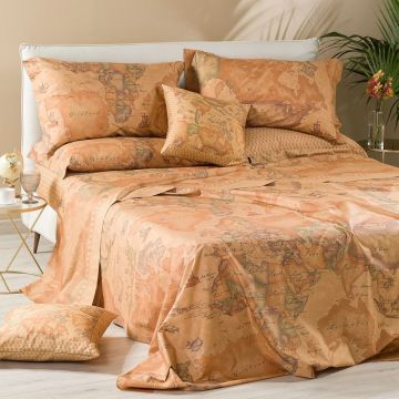 COMPLETO LENZUOLA COPRILETTO GEO CLASSIC MATRIMONIALE ALVIERO MARTINI PRIMA CLASSE