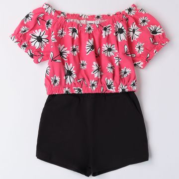 COMPLETO TOP E SHORT FLOREALE 4.8028 G2 RAGAZZA IDO