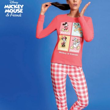 PIGIAMA MICKEY & FRIENDS 368 LUNGO DI COTONE DONNA SABOR