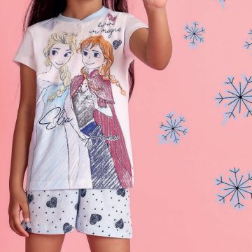 PIGIAMA FROZEN 5636 MAGLIA E PANTALONE CORTO BAMBINA SABOR