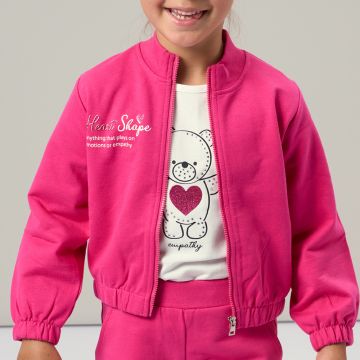 FELPA APERTA FULL ZIP SENZA CAPPUCCIO 4A330 BAMBINA IDO