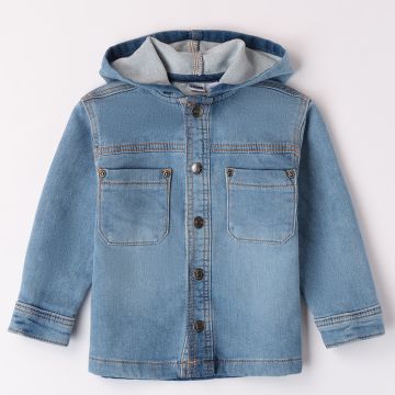 CAMICIA DENIM CON CAPPUCCIO 4A425 NEONATO IDO
