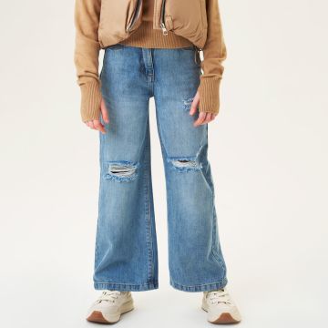 JEANS AMPIO BLU CHIARO LAVATO 4A875 RAGAZZA IDO