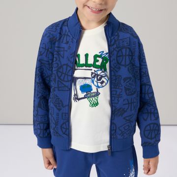 FELPA APERTA FULL ZIP SENZA CAPPUCCIO 4A102 BAMBINO IDO