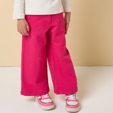 PANTALONE AMPIO TINTA UNITA 4A614 BAMBINA IDO