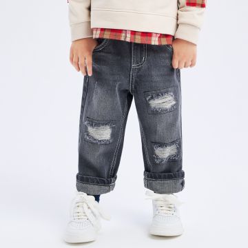 PANTALONE DENIM CON ROTTURE 4A504 BAMBINO IDO