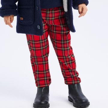 PANTALONE ROSSO TARTAN 4A514 BAMBINO IDO
