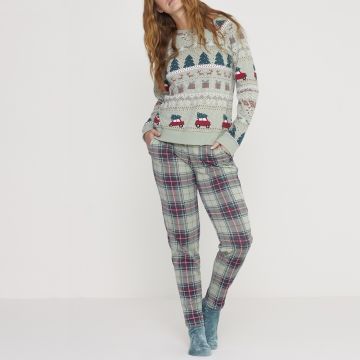 PIGIAMA WINTER CAR 1518 CALDO COTONE RAGAZZA NOI DI NOTTE