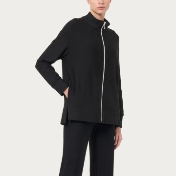 FELPA APERTA FULL ZIP DL92XO TINTA UNITA DONNA RAGNO