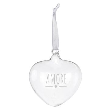 CUORE DECORO IN BOROSILICATO AMORE NUVOLE DI STOFFA