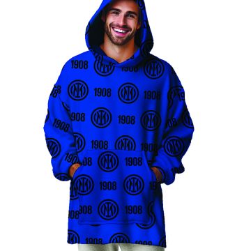 PLAID TV CON MANICHE E CAPPUCCIO INTER PRODOTTO UFFICIALE