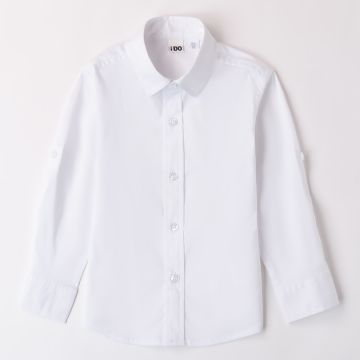 CAMICIA BIANCA TINTA UNITA 4B227 BAMBINO IDO